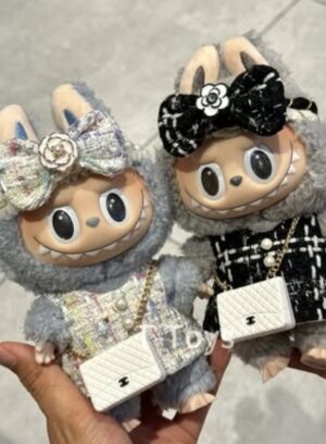 Labubu Black outfit with White bag