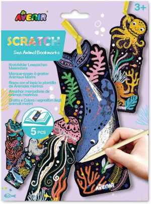 AVENIR Scratch Sea Animal Bookmarks Art set