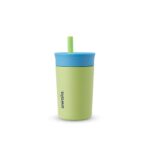 Green Owala Kids Tumbler. Spill resistant.