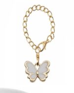 White And Gold Stanley Cup Butterfly Charm