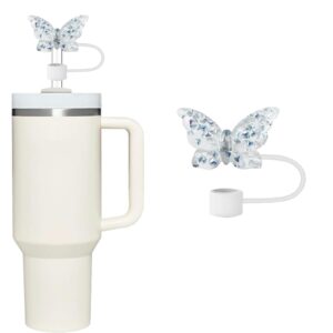 White Butterfly Stanley straw cover