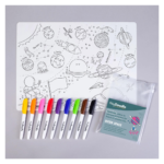 HeyDoodle - Outer Space Coloring & Doodle Mat - can be wiped clean and reused!